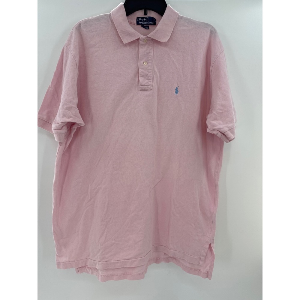 Mens Polo Ralph Lauren Pink Short Sleeve Classic Fit Polo Shirt Size  XL